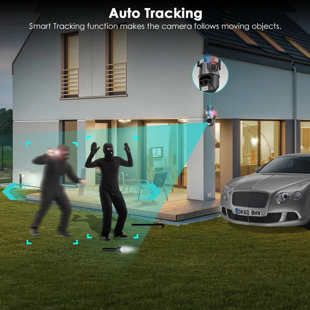 BESDER Wifi PTZ Camera 8MP Dual Screen IP Cam Outdoor Surveillance