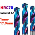 HRC70 Solid Carbide Twist Drill Bit Blue Coated 1mm-17.9mm CNC NC