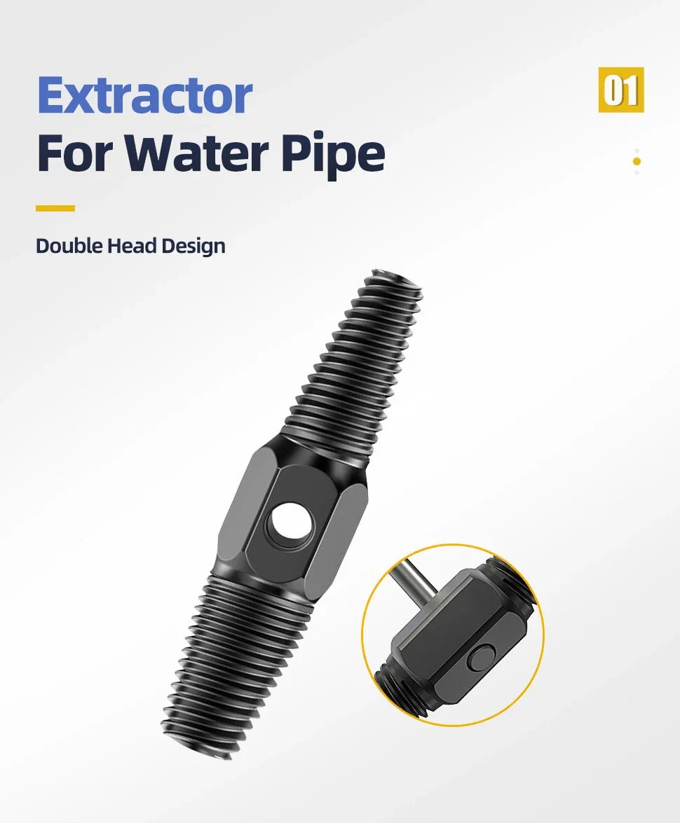Double Head Screw Extractor Drill Bits Set Damaged Water Pipe Broken