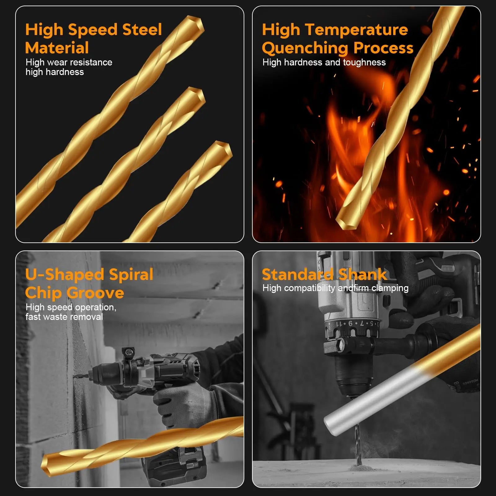 1/8” 50pcs Drywall Router Bits HSS Guide Point Drywall Cutting Drill