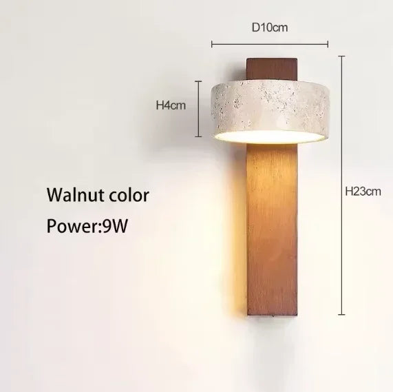 Rotatable Spanish Natural Limestone Round LED Wall Lamp Double‑Side