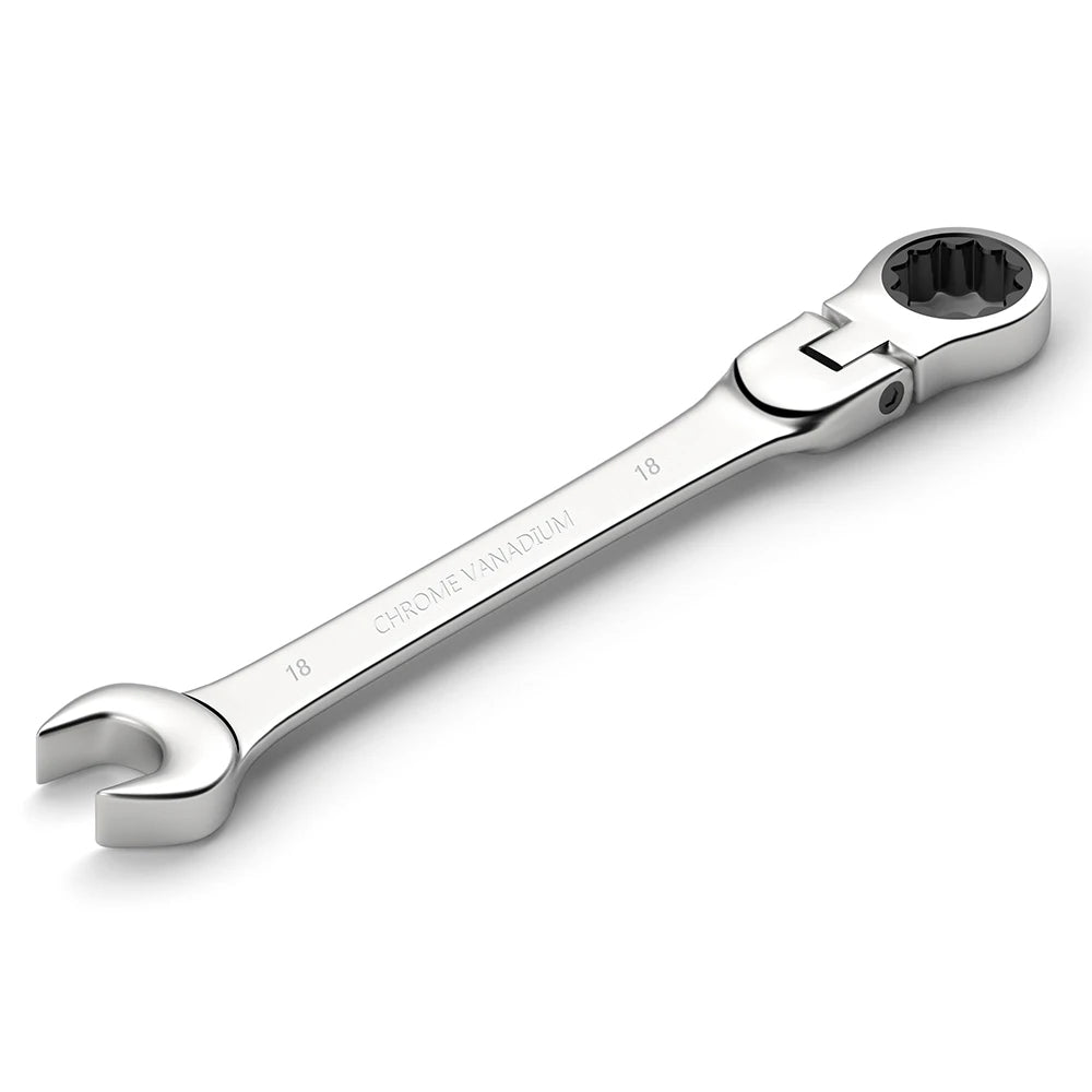 Ratcheting Combination Wrench Set, 6-22mm Metric Flex Head Ratcheting