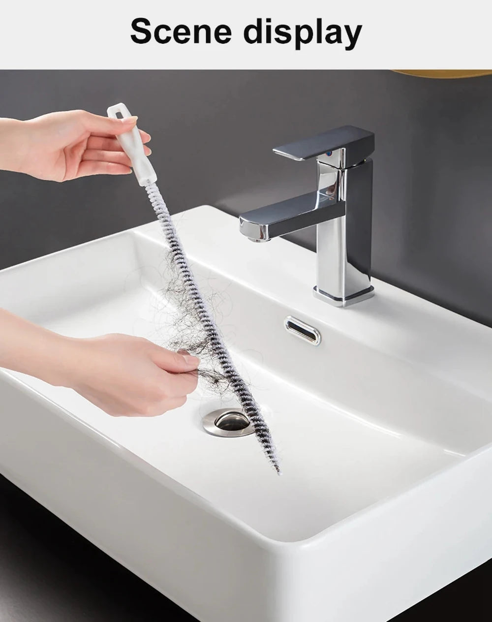 Pipe Dredging Brush Bathroom Hair Sewer Sink Cleaning Brush Drain