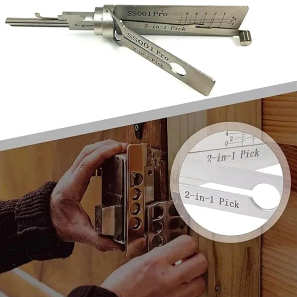 SS001 Stainless Steel Precision Tool 2 In 1 Key Decoder Hook