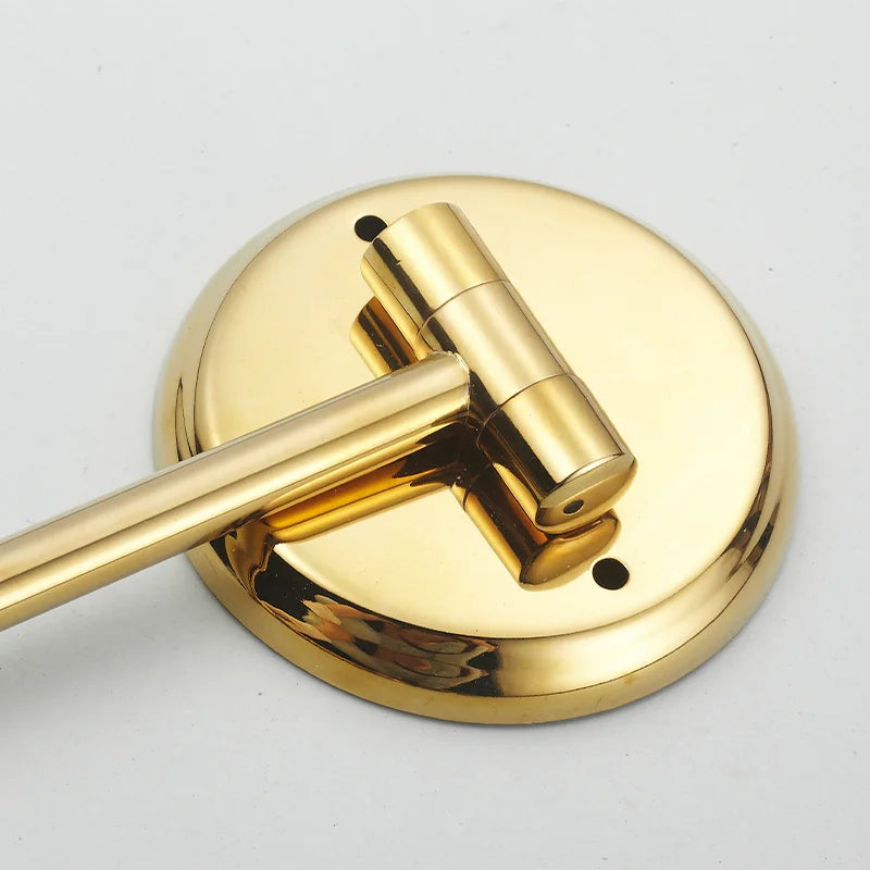 Gold 8 Inch Mirror Wall Mounted Bathroom Makeup Mirror Extending