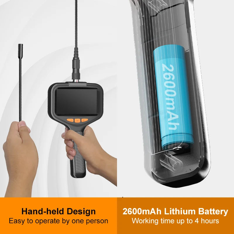 4.3'' Industrial Endoscope Camera 1080P HD 50m Rigid Cable Hand-held