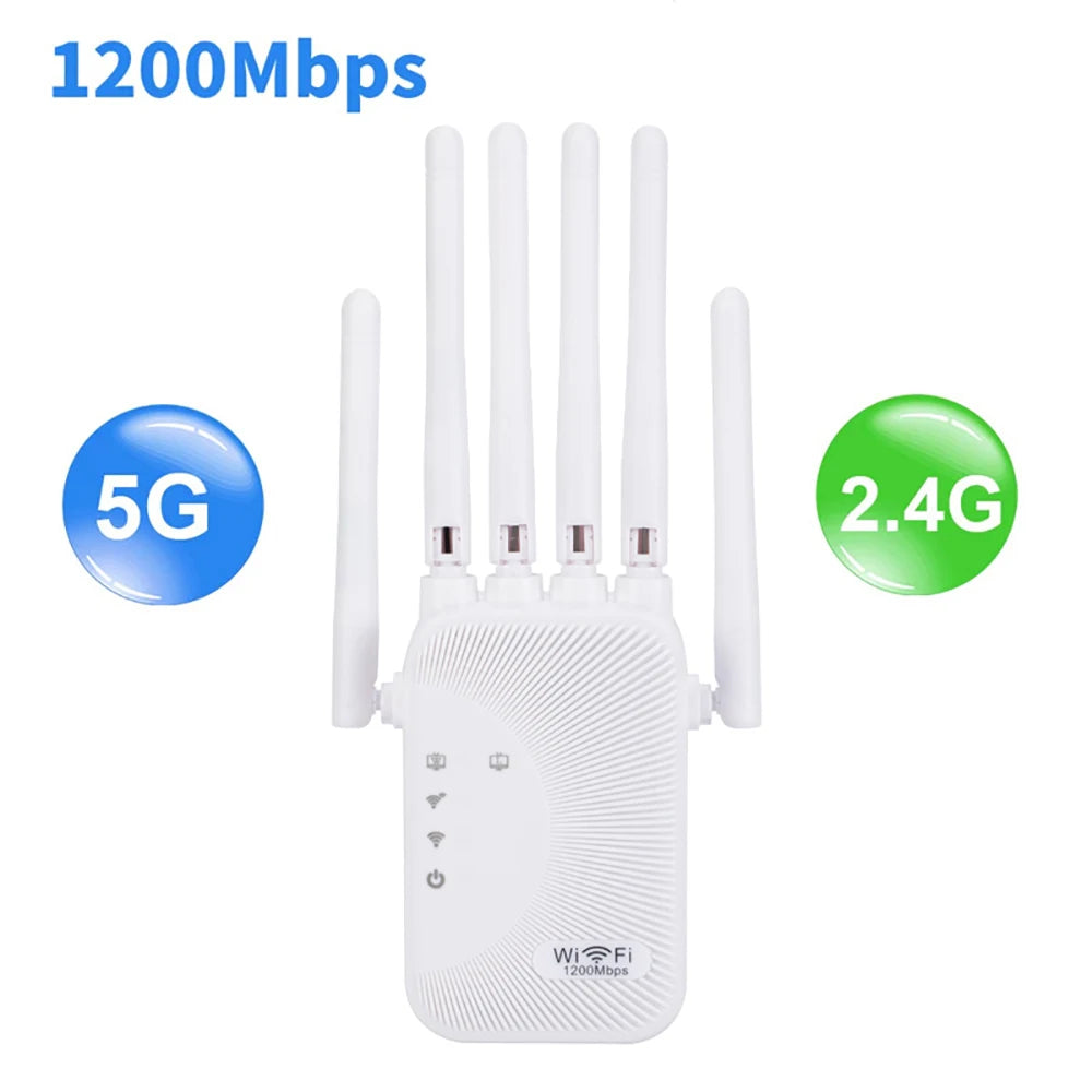 Kebidumei 1200/300Mbps WiFi Repeater Amplifier – 2.4G/5G Range