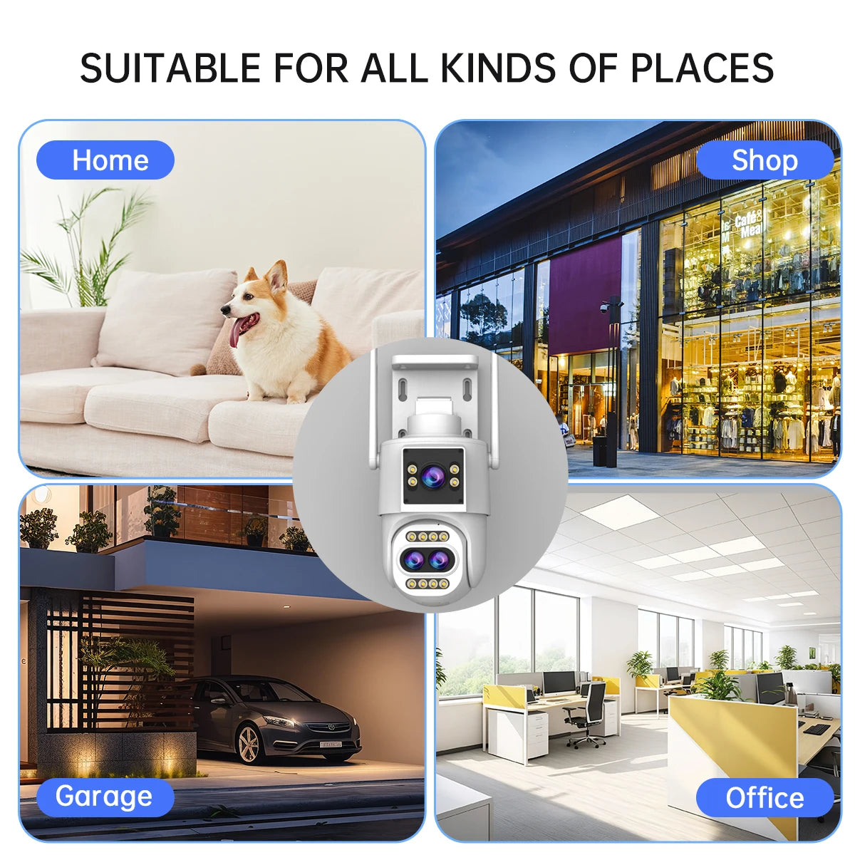 JOOAN 4K 8MP WiFi Surveillance Camera Outdoor Three-Lens Dual Screen