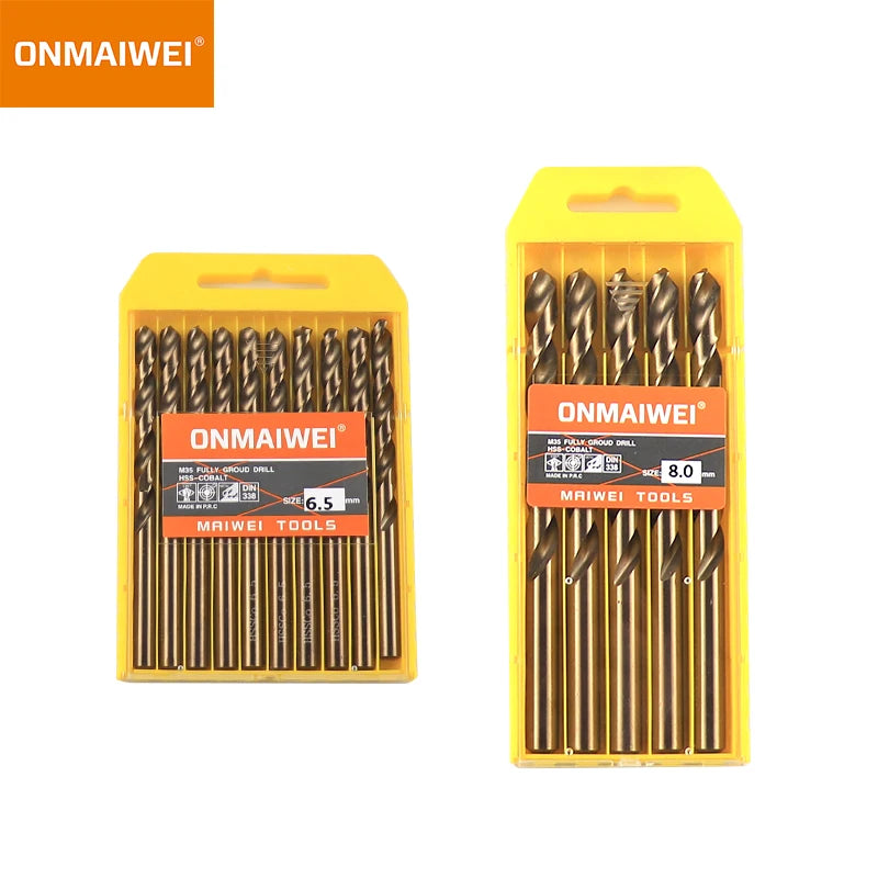 5-10pcs 1-13mm HSS M35 Cobalt Twist Drill Bit Set Solid Tungsten Bits