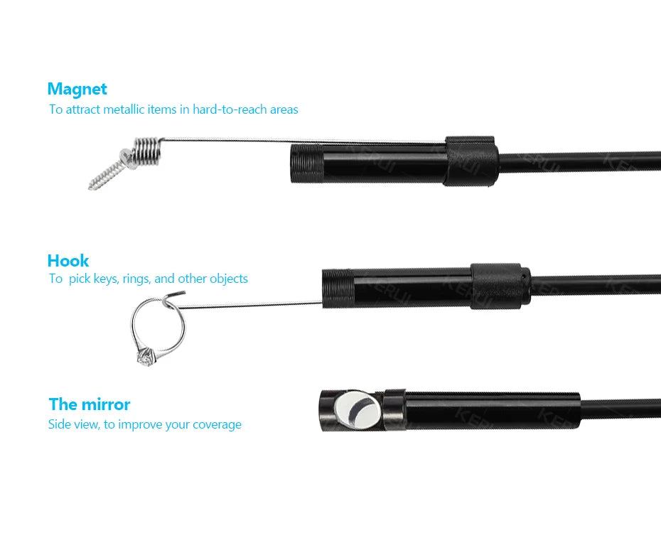 3 in 1 USB Endoscope for OTG Android Phone 7mm Borescope Inspection