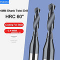 Carbide Tungsten Steel CNC Drill Bit — Micro Diameter 4mm Shank for...