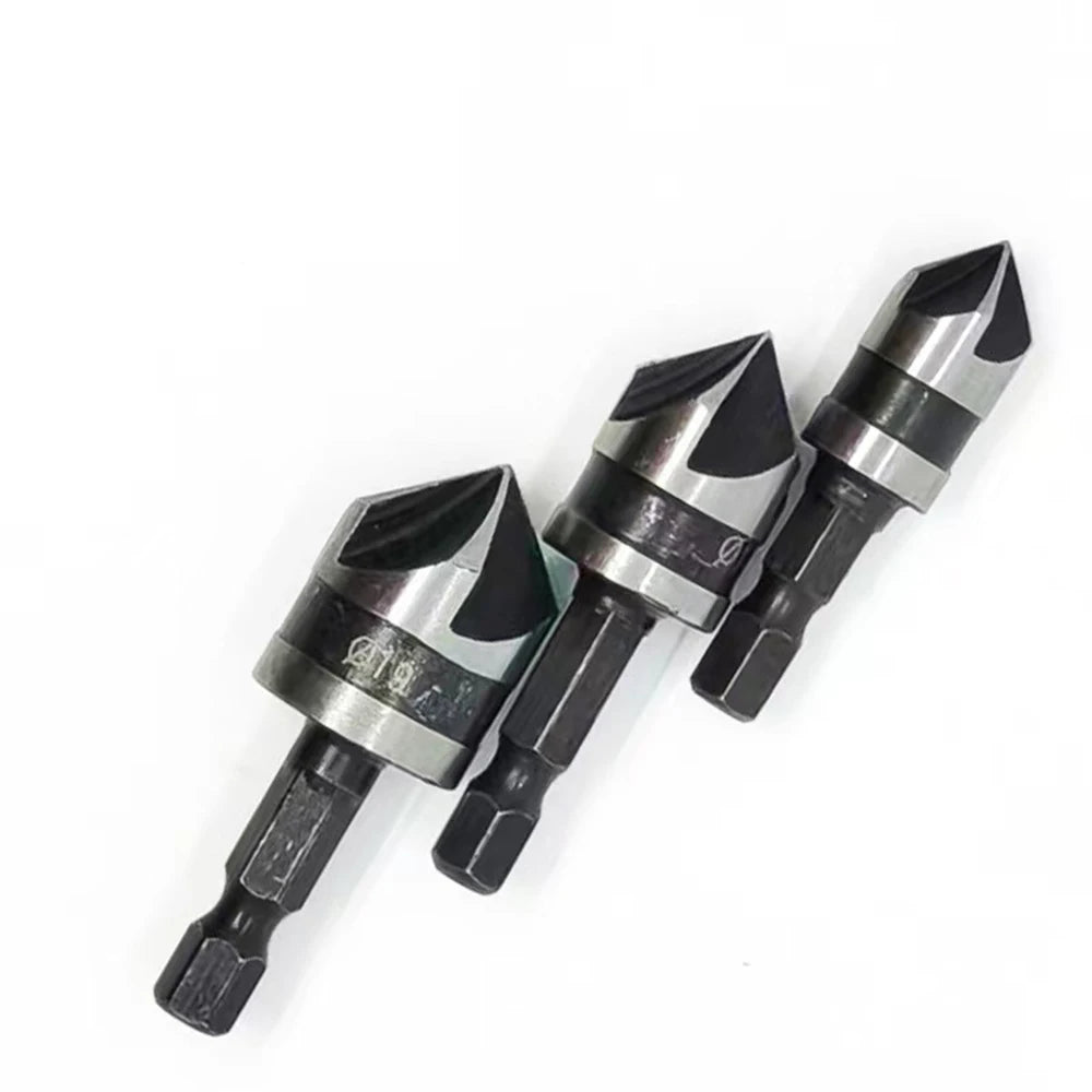 3PCS Hex Countersink Boring 90 Degrees Countersink Drill Bit for