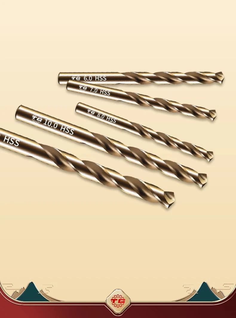 TG HSS6542 Precision Ground High Hardness Twist Drill Bits for