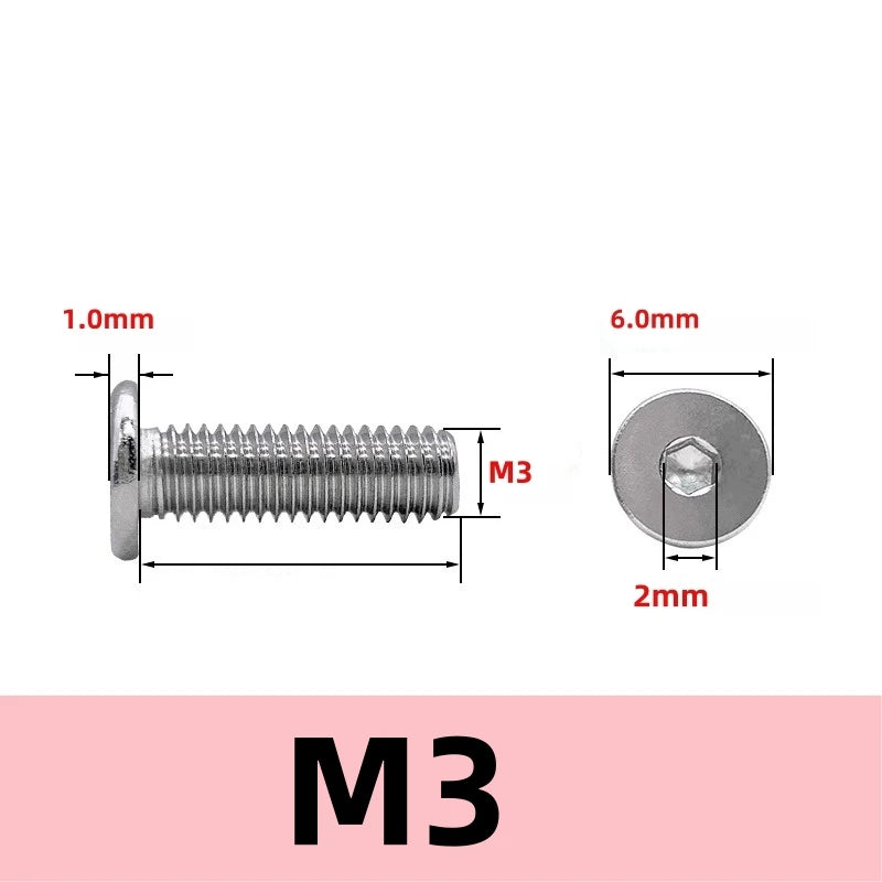 CM SS M3 M4 M5 M6 Low Profile Stainless Steel Hex Hexagon Socket