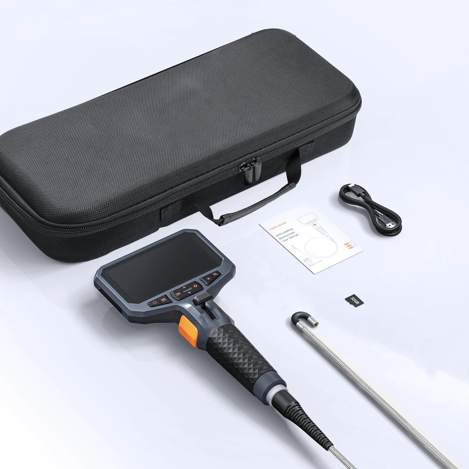 TESLONG TD450S 4.5Inch Screen Articulating Borescope 1080P 5 Inch IPS