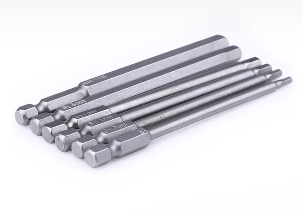 8pcs 100mm Hex Head Allen Wrench Drill Bits Set SAE Metric Allen