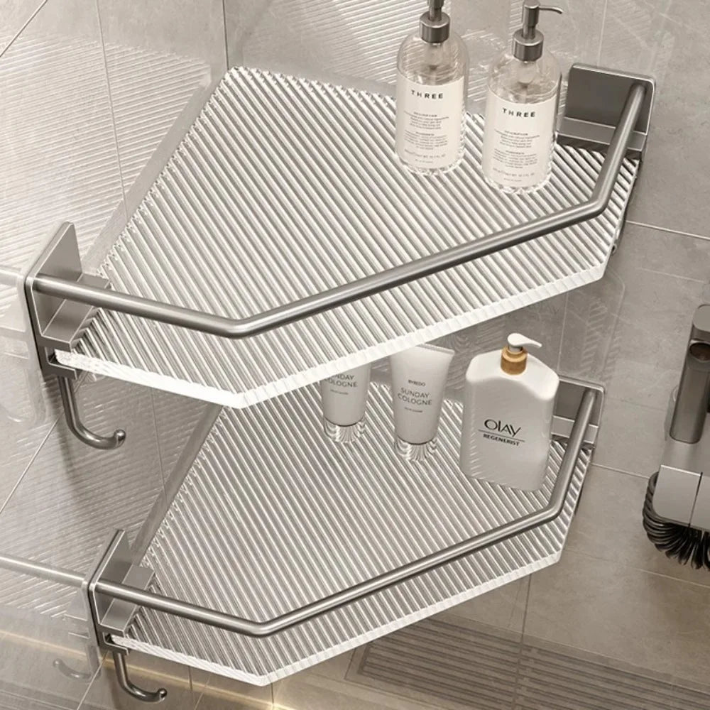 Wall Shelf No Drill Acrylic Triangle Bathroom Shelf Wall Mount Corner