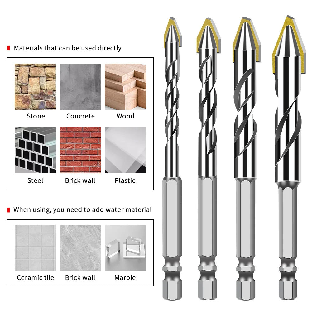 Carbide Hexagonal Shank Tilt Eccentric Diamond Drill Ceramic Cement
