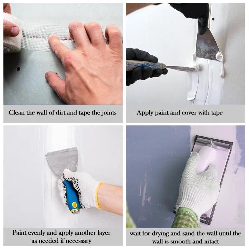 1/2/3Roll 4.5cmx25m Fiberglass Tape Anti-crack Self-adhesive Mesh