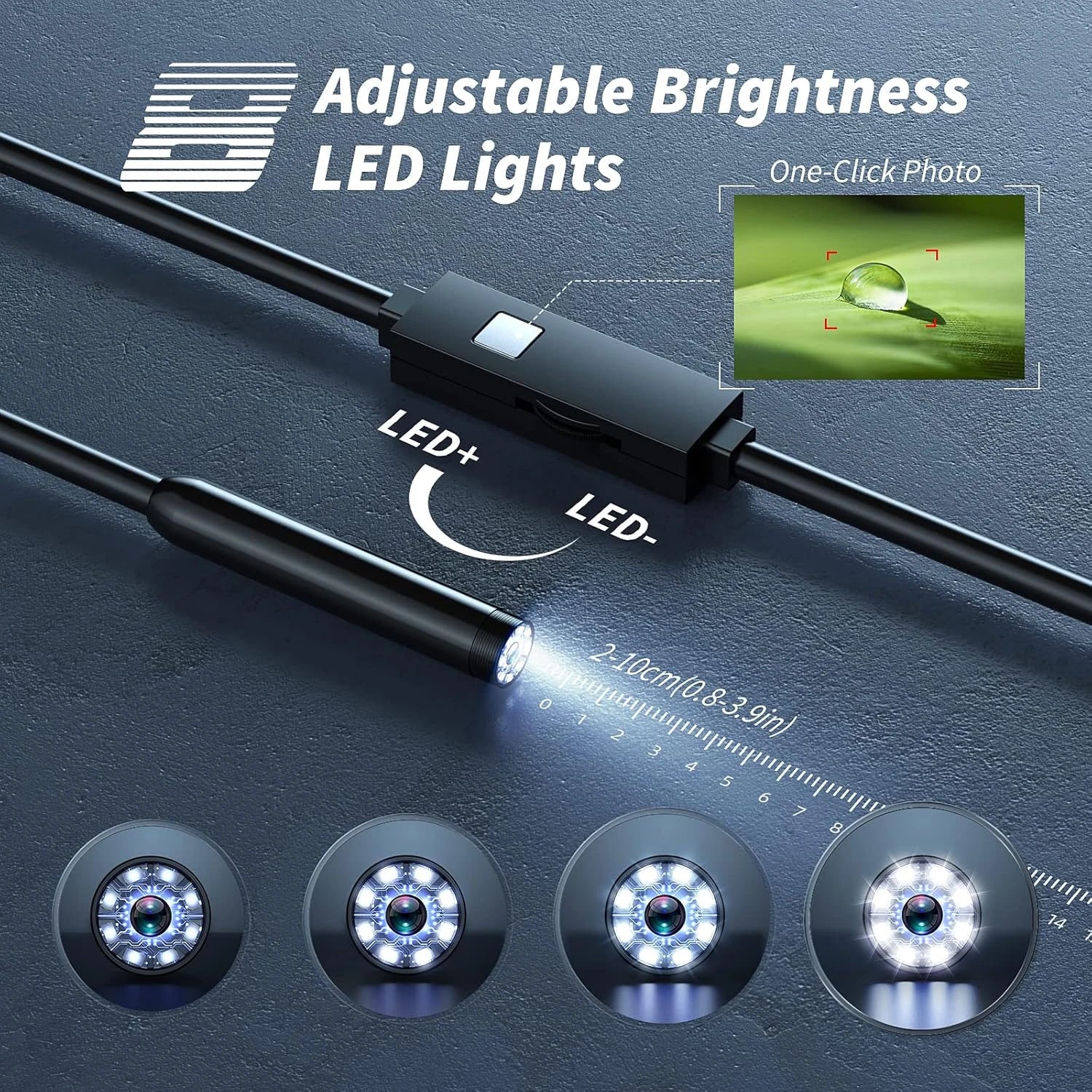 8MM 5MP Auto-Focus IP68 Waterproof Endoscope Sewer Channel Drain