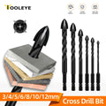 Cross Hex Drill Bit Set For Concrete Porcelain Tile Glass Metal Pro...