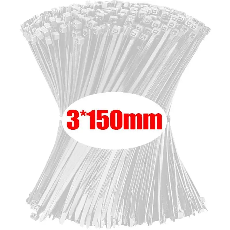 1000/100Pcs Nylon Cable Ties Self-locking Cord Ties Straps Adjustable