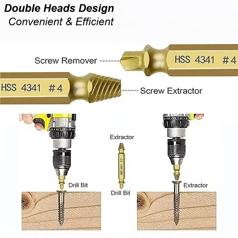 Damaged Broken Screw Extractor Drill Bit Set Stripped Broken Screw