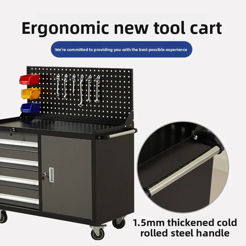 YFY Heavy-Duty Tool Cart – Thickened Steel Auto Repair & CNC Workshop