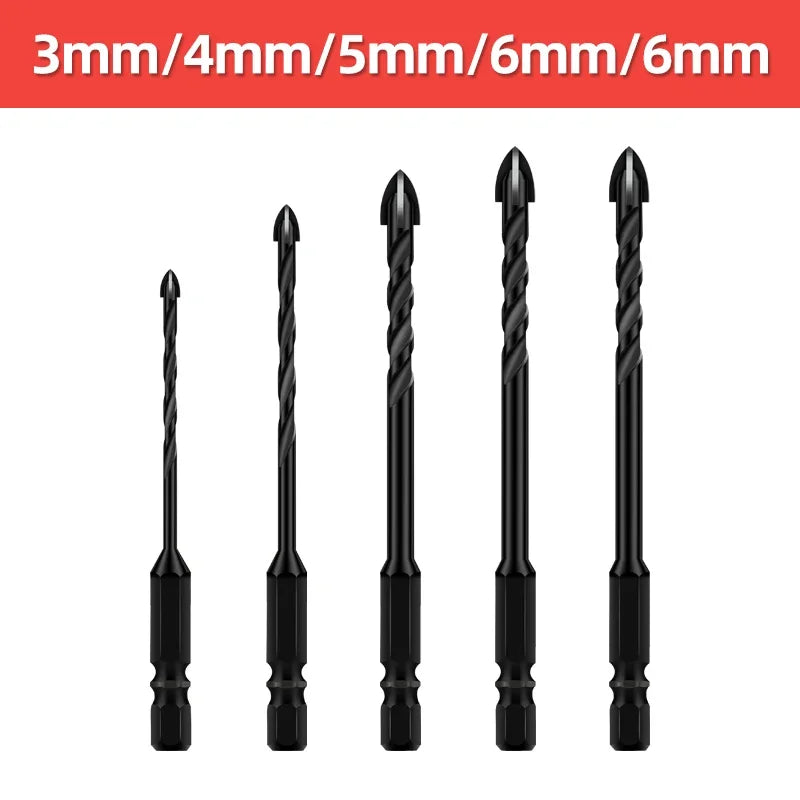 Cross Hex Drill Bit Set – For Concrete, Porcelain, Tile, Glass & Metal