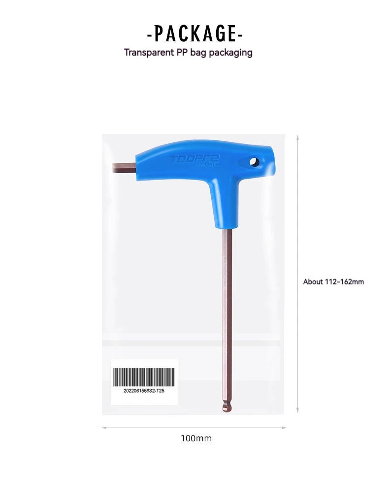 T25 3/4/5/6MM Bike Allen Key Wrench T-Shaped Extended Plastic Handle
