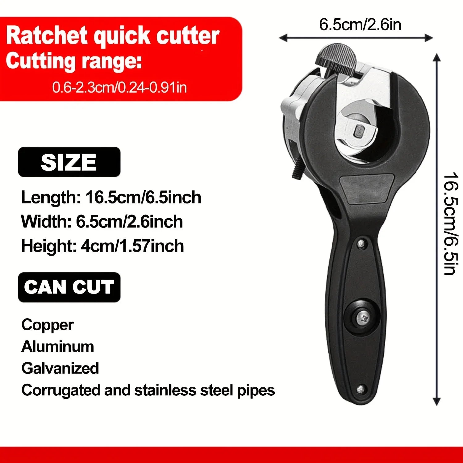 Ratchet Tube Cutter - Versatile Hand Tool for Copper, Aluminum, Iron