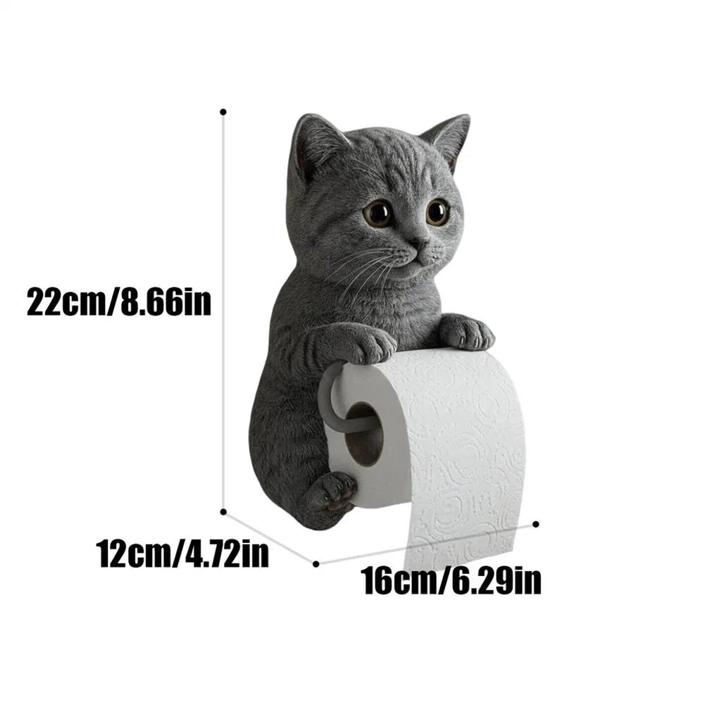 Wall Mounted Toilet Paper Roll Holder Decorative Cat Shape Paper