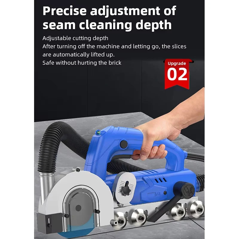 Electric Porcelain Floor Tile Seam Cleaner Dustless Slotting