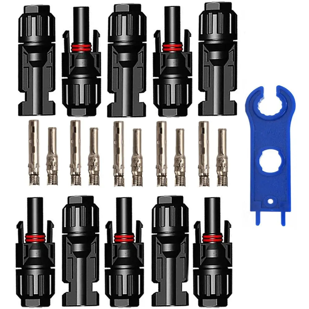 5 Pairs/Lot Solar Connectors with 2pcs Spanner Waterproof Solar Panel