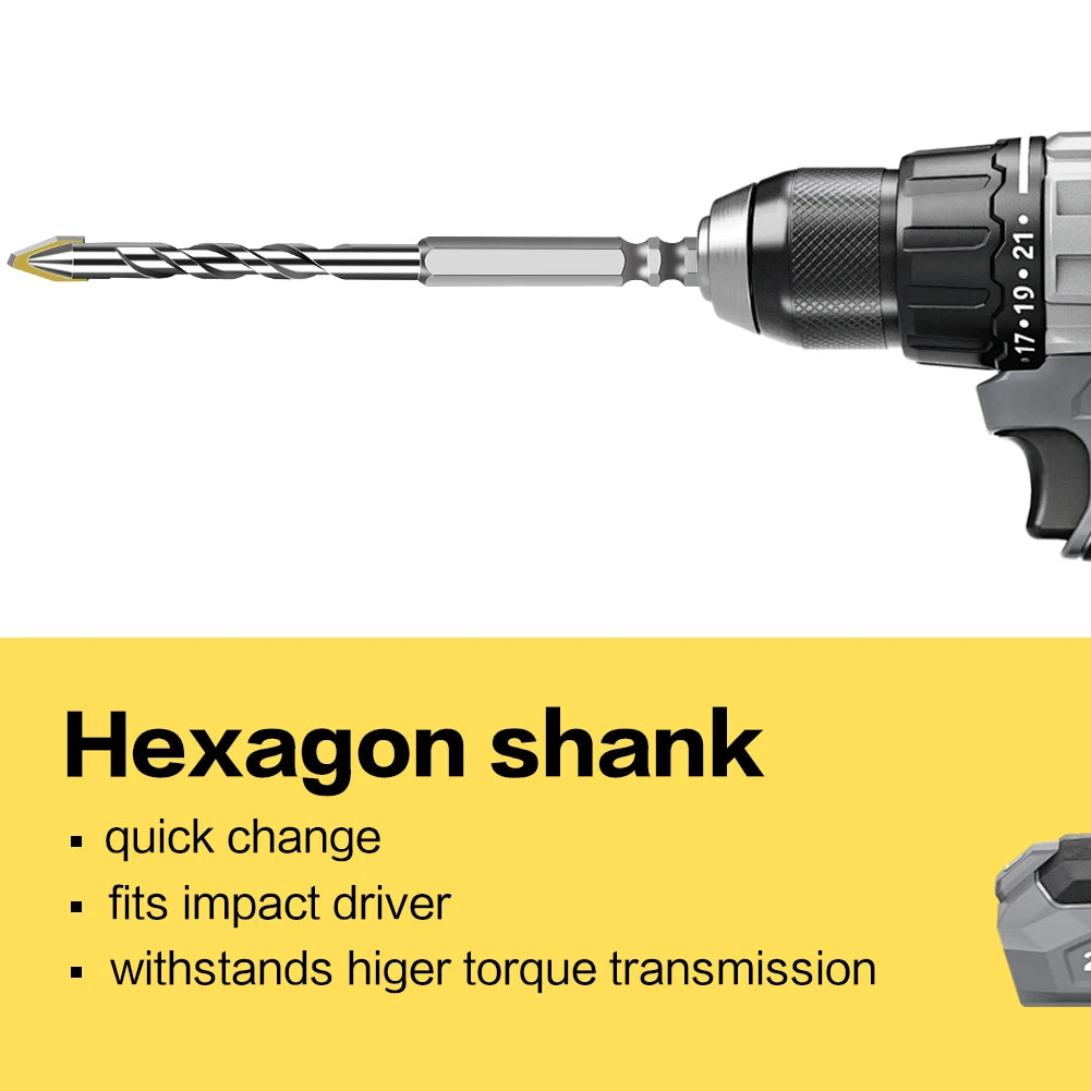 Carbide Hexagonal Shank Tilt Eccentric Diamond Drill Ceramic Cement