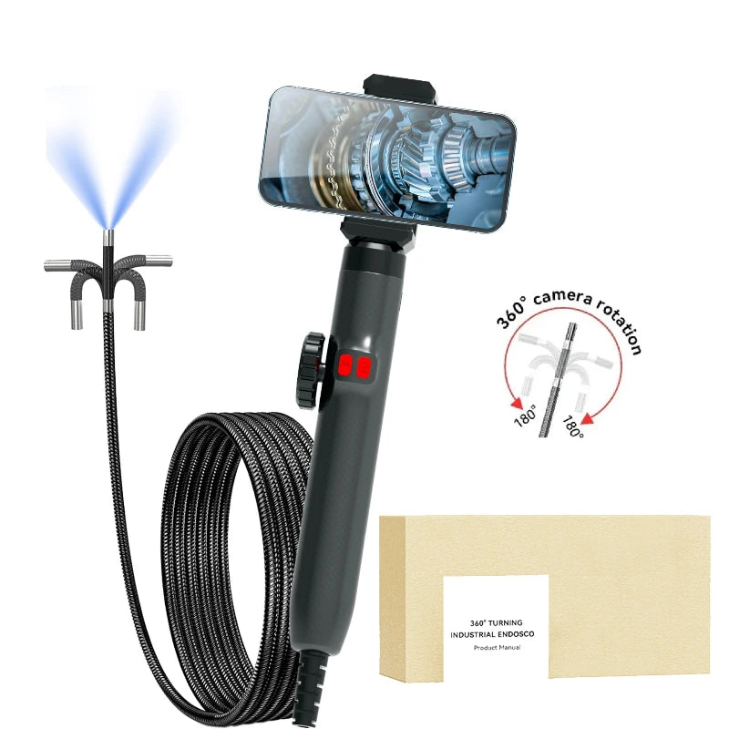 3.9mm/6.2mm/8.5mm 360° Articulating Borescope Endoscope Camera with