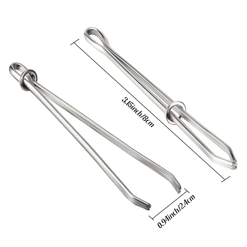 2pcs Stainless Steel Garment Clips Sewing DIY Tools Elastic Band Tape