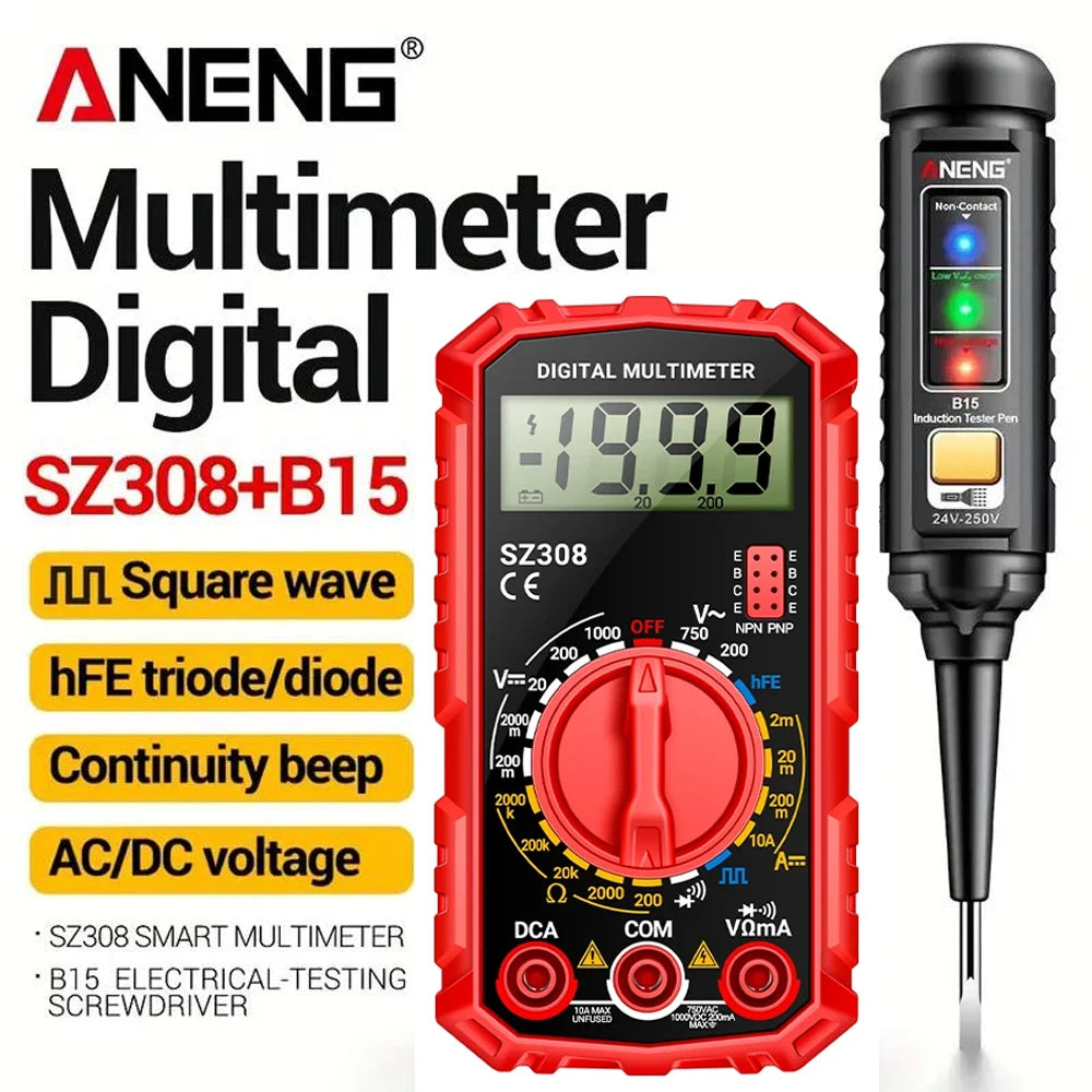 Multimeter Tester Pen Suit ANENG Multimeters 1999 Counts 24-250V