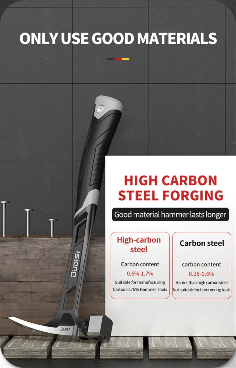 Multifunction Magnetic Claw Hammer for Woodworking Non-slip
