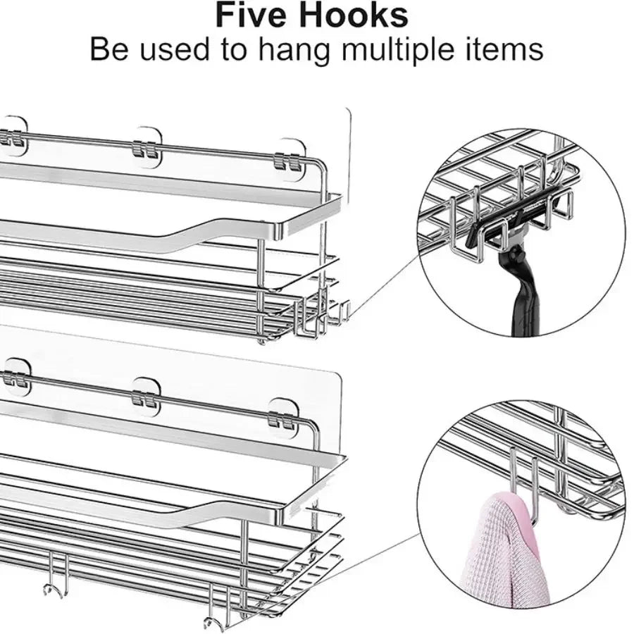 Bathroom Shower Organizer Shower Shelf Adhesive Stainless Steel