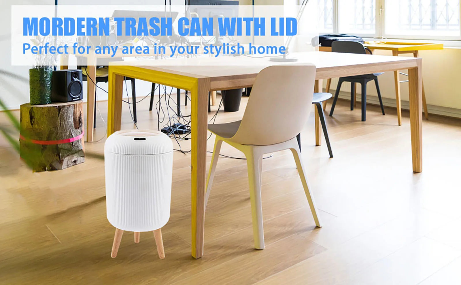 Automatic Trash Can with Lid, Small Plastic Smart Trash Can
