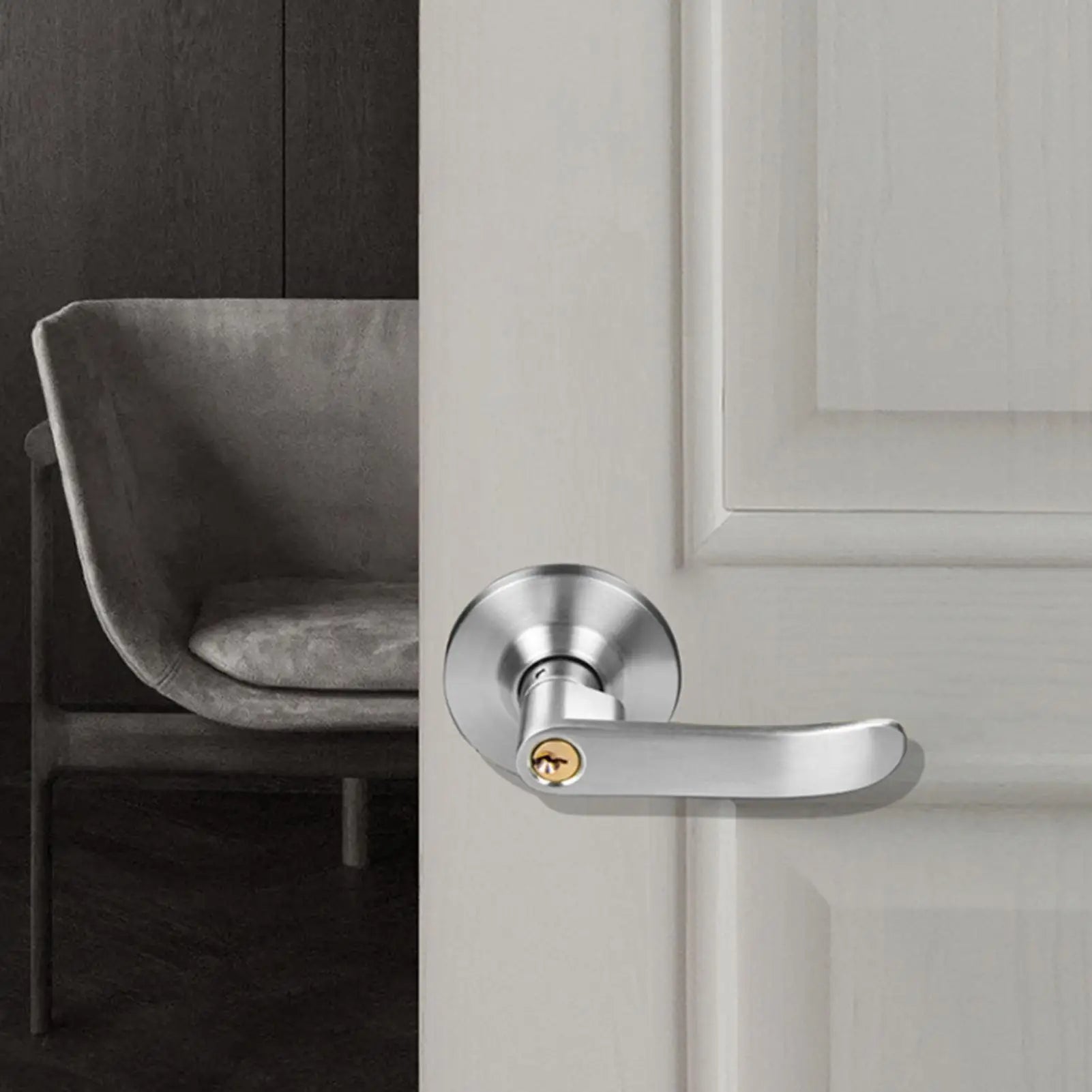 Stainless Steel Interior Door Lever Lock Set: Privacy Knob Handle