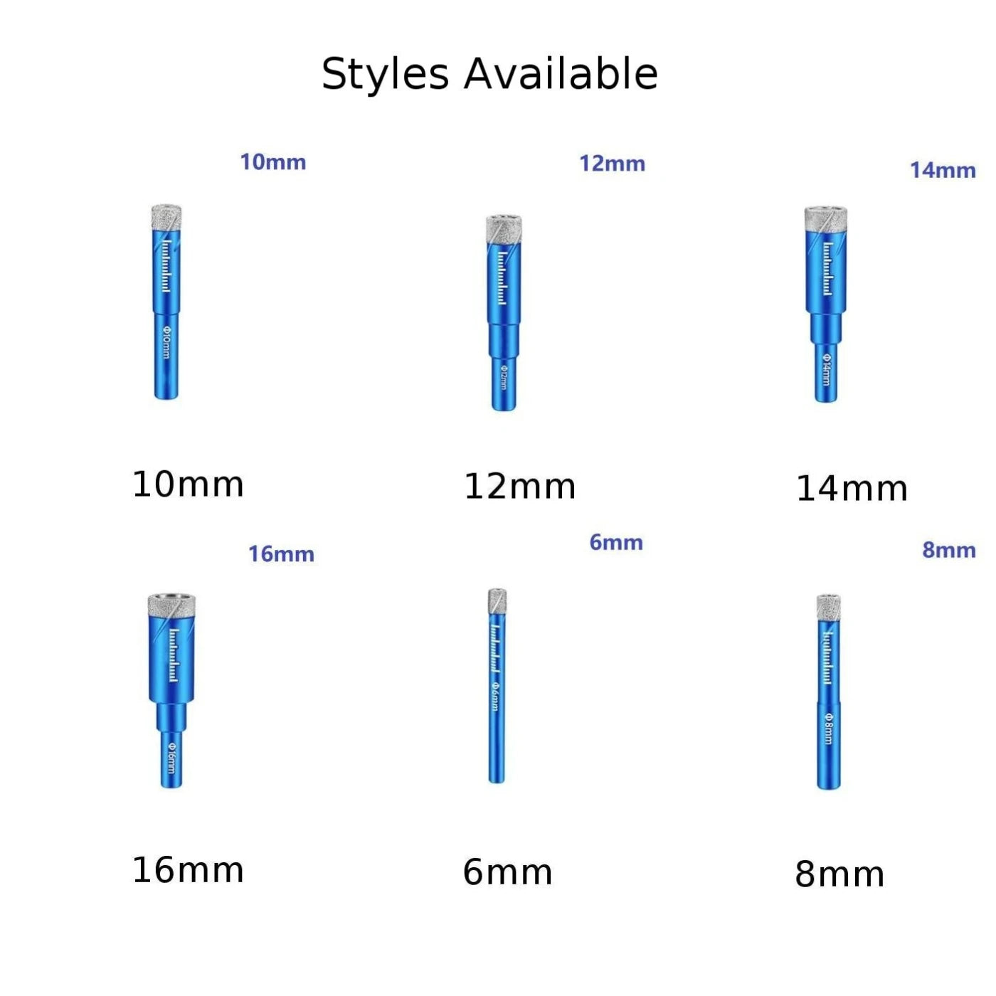 6/8/10/12/14/16mm Diamond Coated Core Drill Durable For Glass Marble
