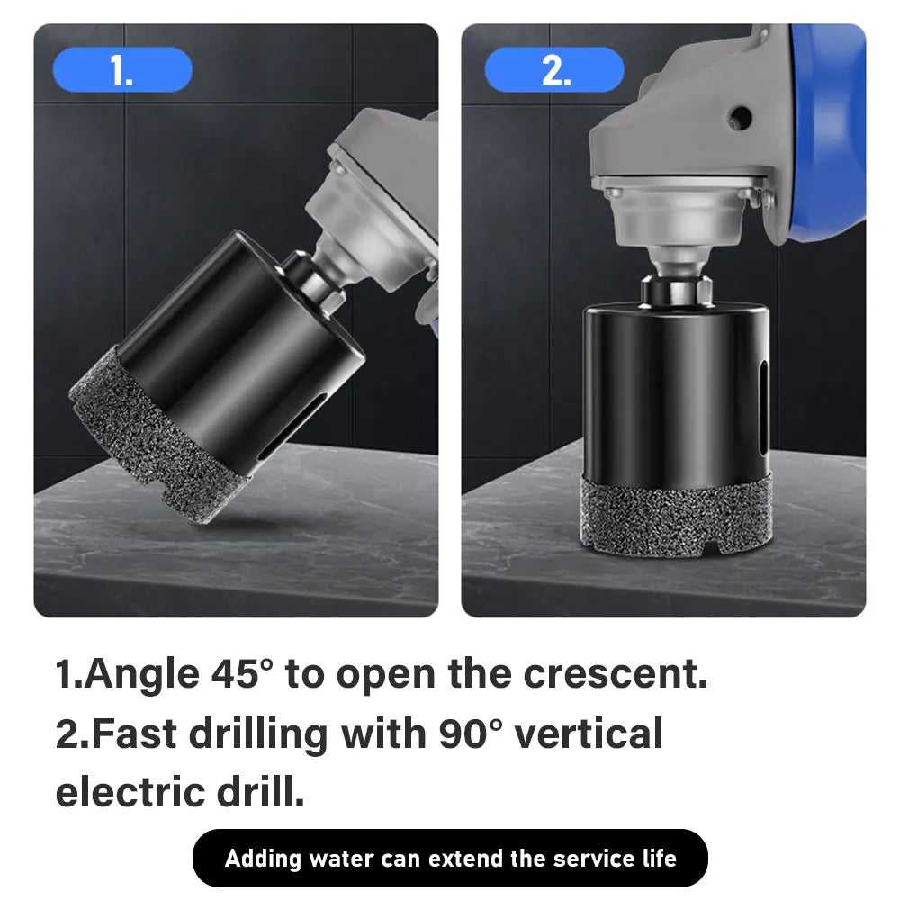 M10 6-100mm Diamond Brazed Core Dry Drill Bit For Porcelain Tiles