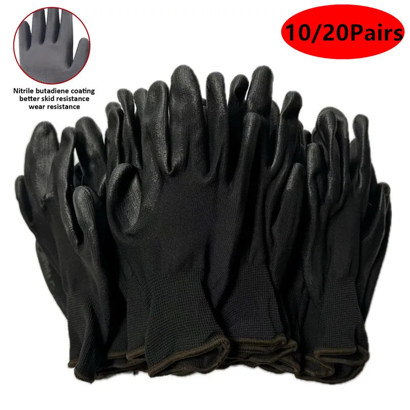 10/30 Pair Logo Free Polyurethane Gloves Safety Work Gloves Repair