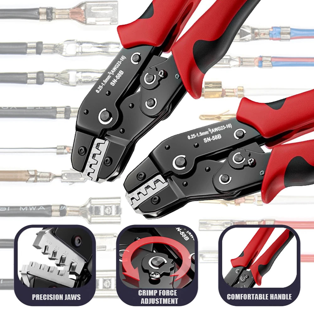 Ratcheting Crimping Tool Set For Dupont JST MOLEX Open Barrel
