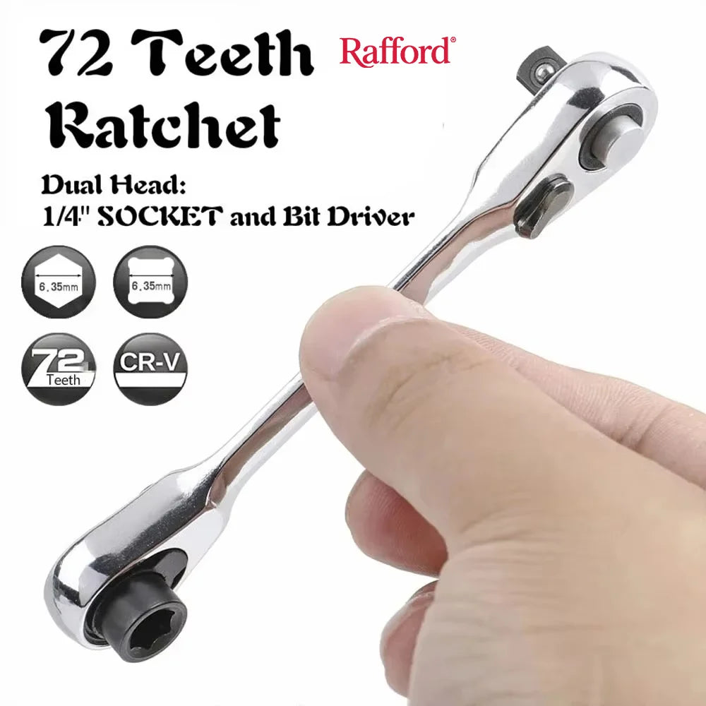 Rafford Mini Treble 1/4 Ratchet Wrench Double Ended Quick Socket