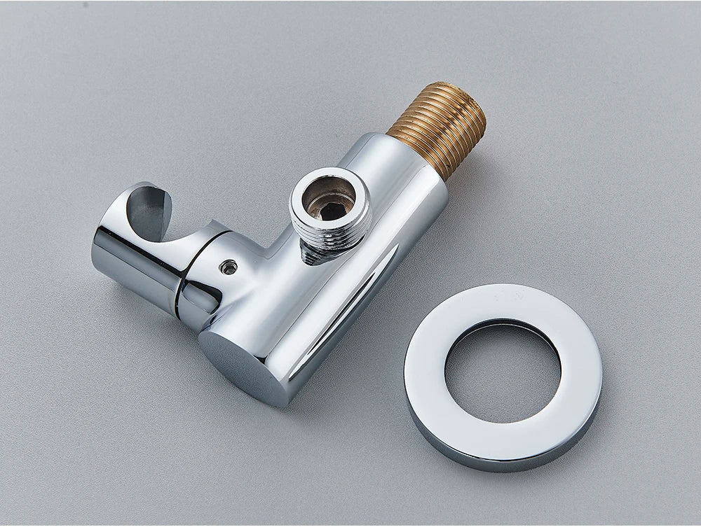 Poiqihy Chrome Shower Head Holder Handheld Shower Spray Bracket Wall