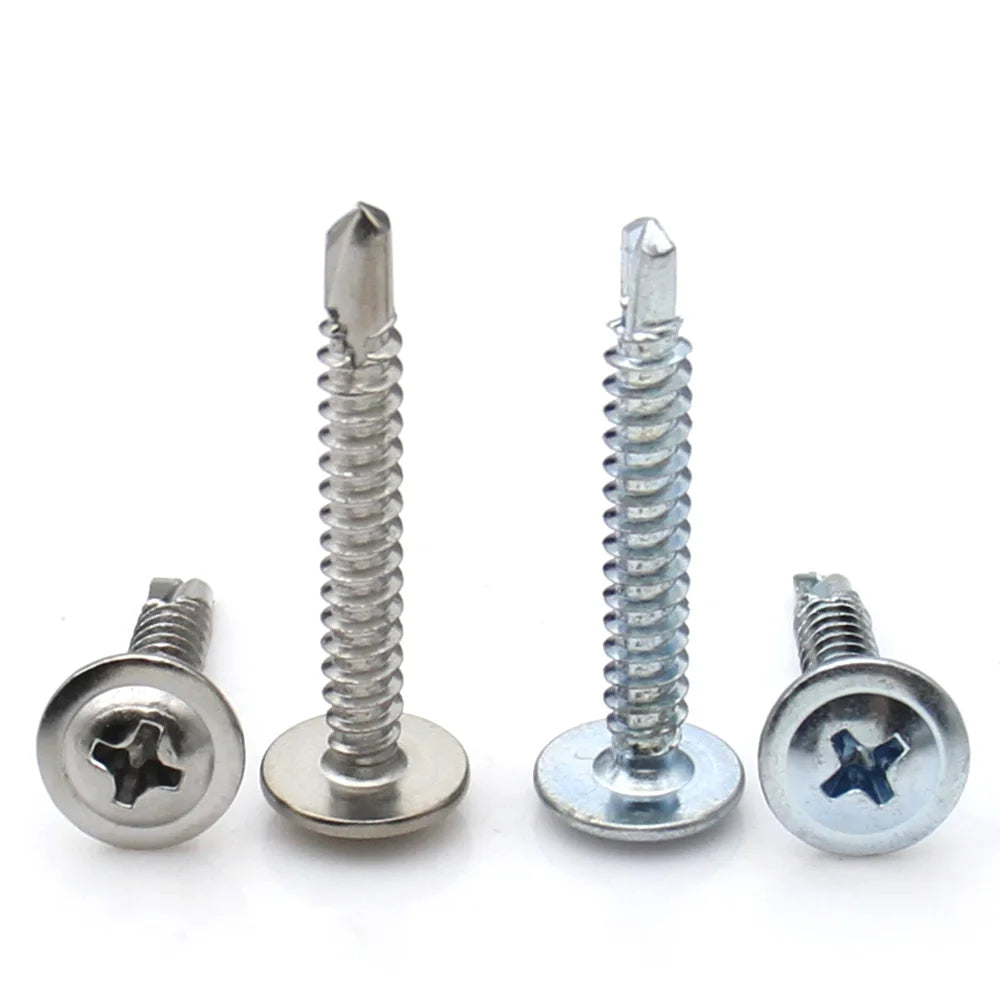 10pcs M4.2 M4.8 Zinc Plated Carbon Steel/410 SS/304 SS Cross Phillips