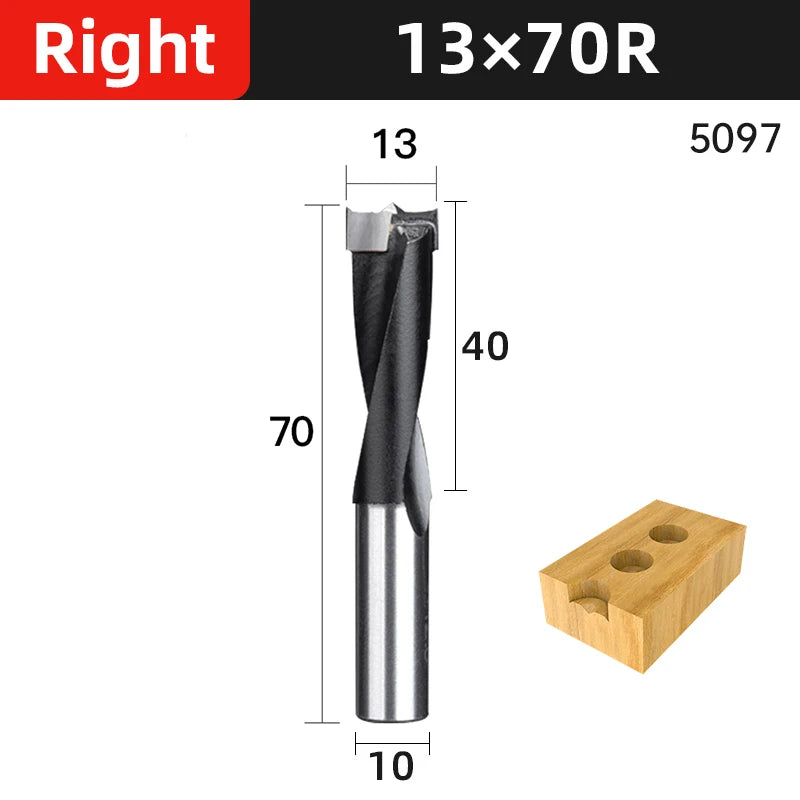 10mm Shank 2-Flute Woodworking Router Drill Bit — Right Rotation Sp